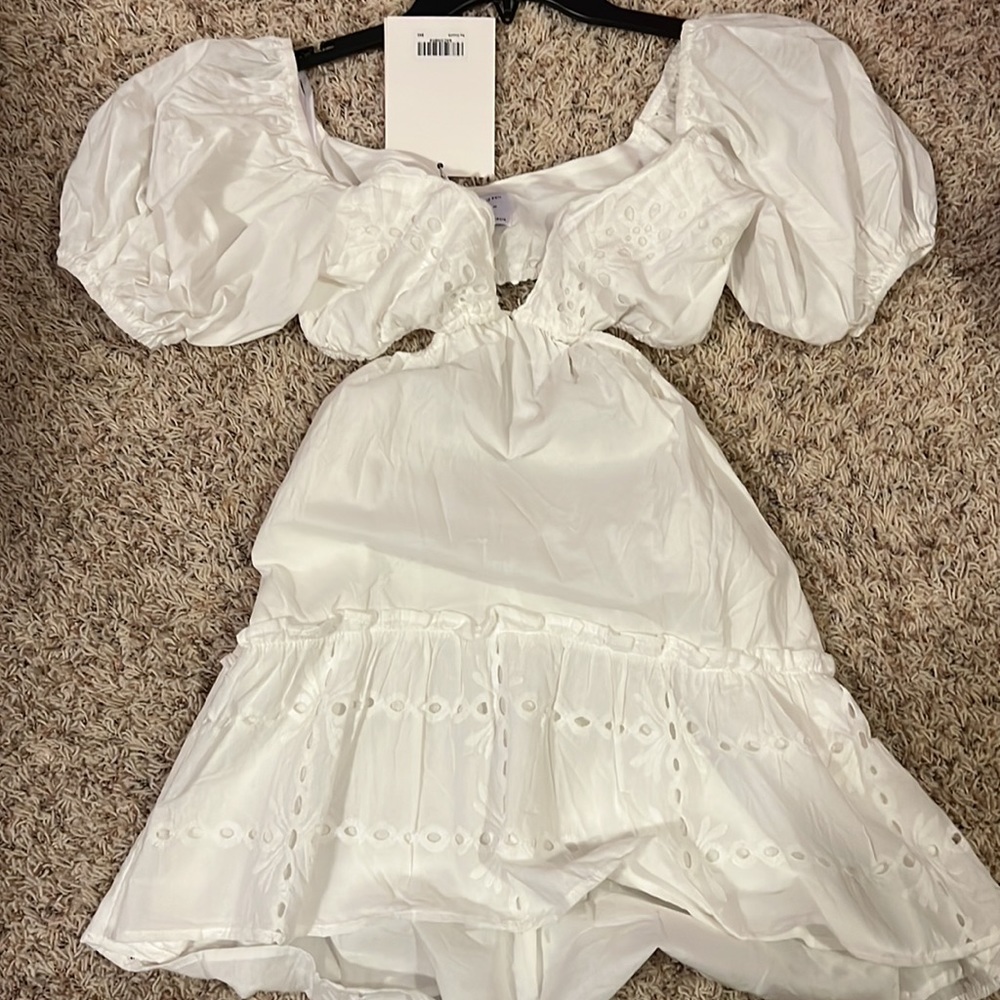 SABO SKIRT white cut out dress